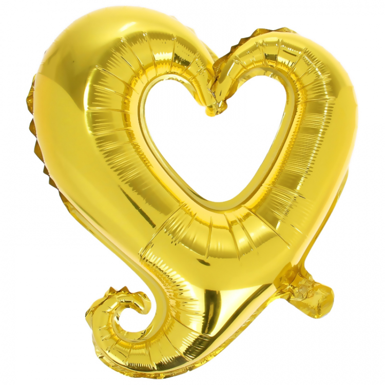 Шар фигура, Сердце витое, Золото / Heart shape gold (в упаковке)